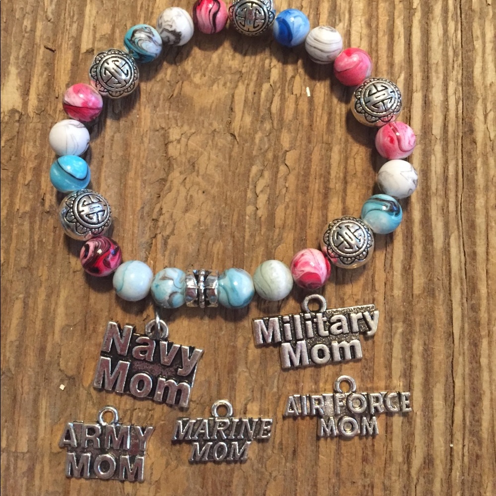 Handmade Military Mom Charm Bracelet